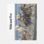 Paarden die in het water galmen fleece deken (Voorkant)