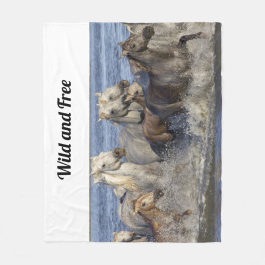 Paarden die in het water galmen fleece deken (Voorkant)