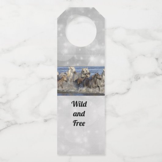 Paarden die in het water galmen flessenhanger (Achterkant)