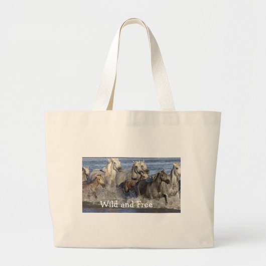 Paarden die in het water galmen grote tote bag (Voorkant)