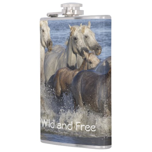 Paarden die in het water galmen heupfles (Links)