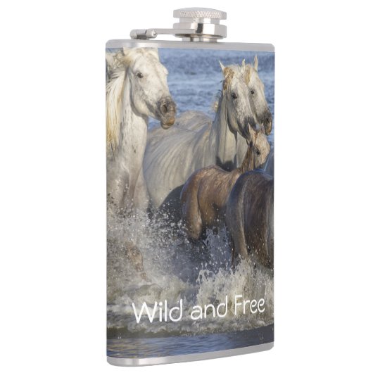 Paarden die in het water galmen heupfles (Rechts)