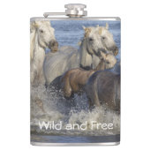 Paarden die in het water galmen heupfles (Voorkant)