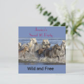 Paarden die in het water galmen kaart (Staand voorkant)