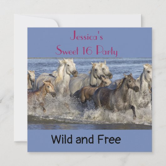 Paarden die in het water galmen kaart (Voorkant)