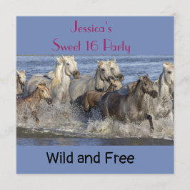 Paarden die in het water galmen kaart