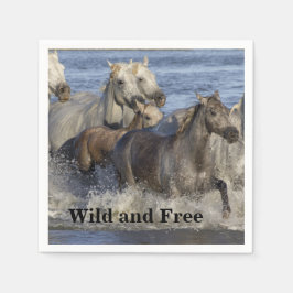 Paarden die in het water galmen servet