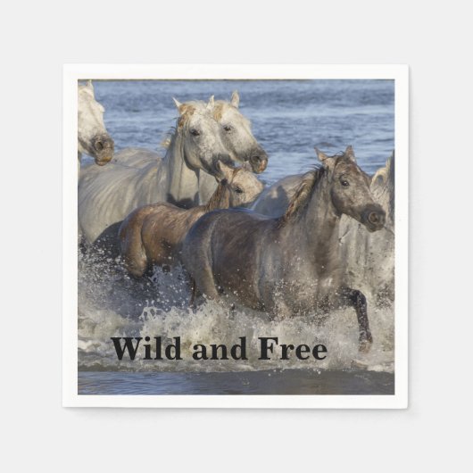 Paarden die in het water galmen servet (Voorkant)