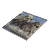 Paarden die in het water galmen tegeltje (Zijkant)