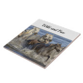 Paarden die in het water galmen tegeltje (Zijkant)