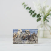 Paarden die in het water galmen visitekaartje (Staand voorkant)