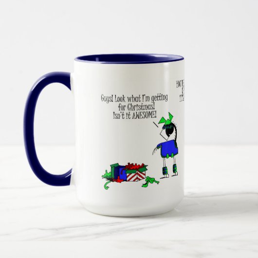 Paarden die kerstmis openen Cartoon Mok (Links)