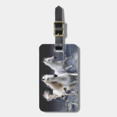 Paarden die lopen met kussens bagagelabel (Voorkant verticaal)