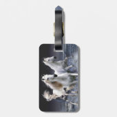 Paarden die lopen met kussens bagagelabel (Achterkant verticaal)