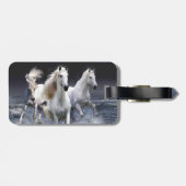Paarden die lopen met kussens bagagelabel (Achterkant horizontaal)