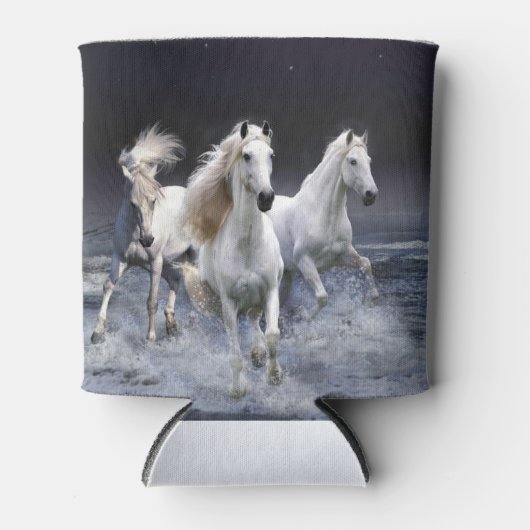 Paarden die lopen met kussens blikjeskoeler (Voorkant)