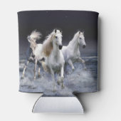 Paarden die lopen met kussens blikjeskoeler (Achterkant)