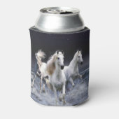 Paarden die lopen met kussens blikjeskoeler (Blikje Achterkant)