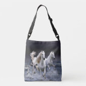 Paarden die lopen met kussens crossbody tas (Achterkant)