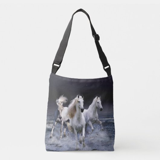Paarden die lopen met kussens crossbody tas (Voorkant)