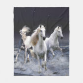 Paarden die lopen met kussens fleece deken (Voorkant)