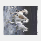 Paarden die lopen met kussens fleece deken (Voorkant (Horizontaal))