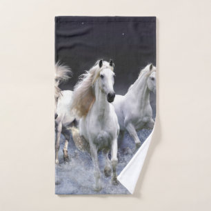 Paarden die lopen met kussens handdoek