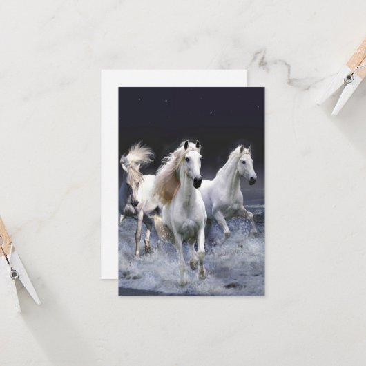 Paarden die lopen met kussens kaart (Voorkant / Achterkant in situ)