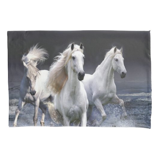 Paarden die lopen met kussens kussensloop (Voorkant-Links)