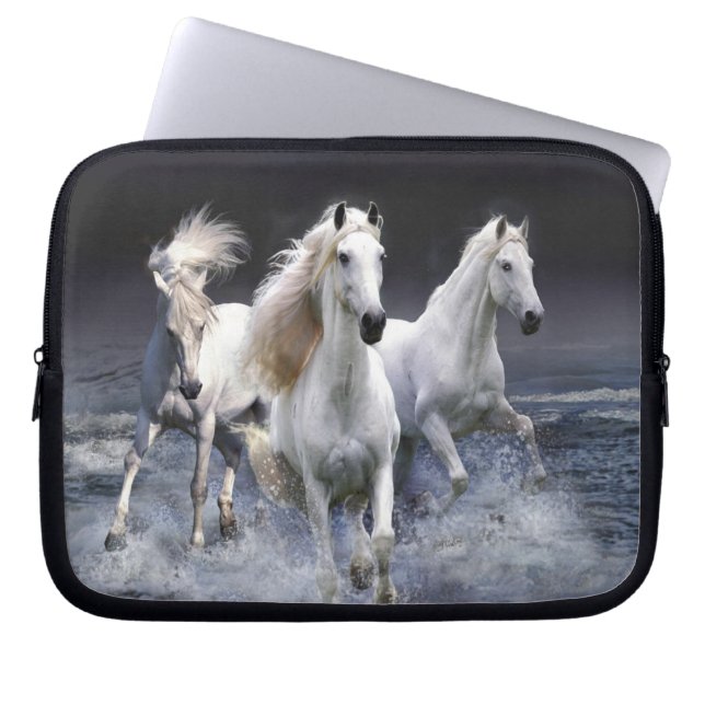 Paarden die lopen met kussens laptop sleeve (Voorkant)