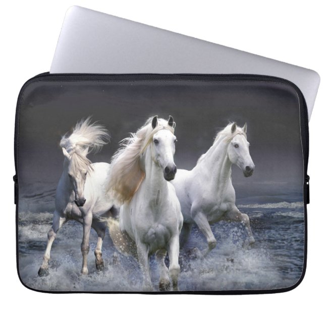 Paarden die lopen met kussens laptop sleeve (Voorkant)