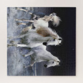 Paarden die lopen met kussens legpuzzel (Horizontaal)