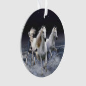 Paarden die lopen met kussens ornament (voorkant)