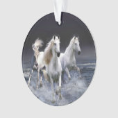 Paarden die lopen met kussens ornament (voorkant)