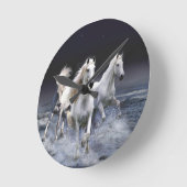 Paarden die lopen met kussens ronde klok (Hoek)