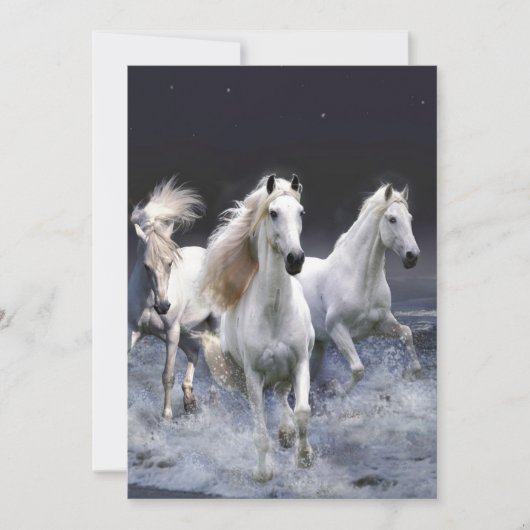 Paarden die lopen met kussens save the date (Voorkant)