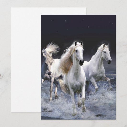 Paarden die lopen met kussens save the date (Voorkant / Achterkant)