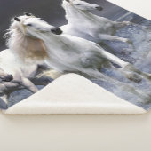 Paarden die lopen met kussens sherpa deken (3/4)