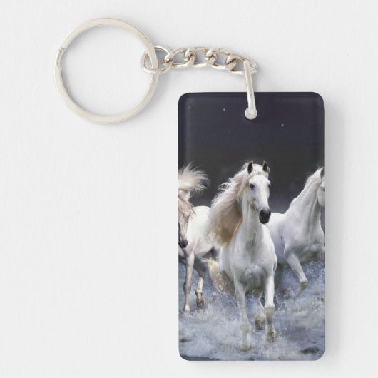Paarden die lopen met kussens sleutelhanger (Voorkant)