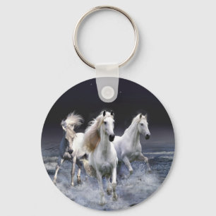 Paarden die lopen met kussens sleutelhanger