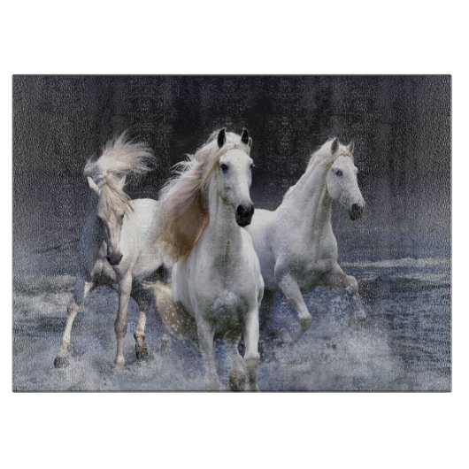 Paarden die lopen met kussens snijplank (Voorkant)