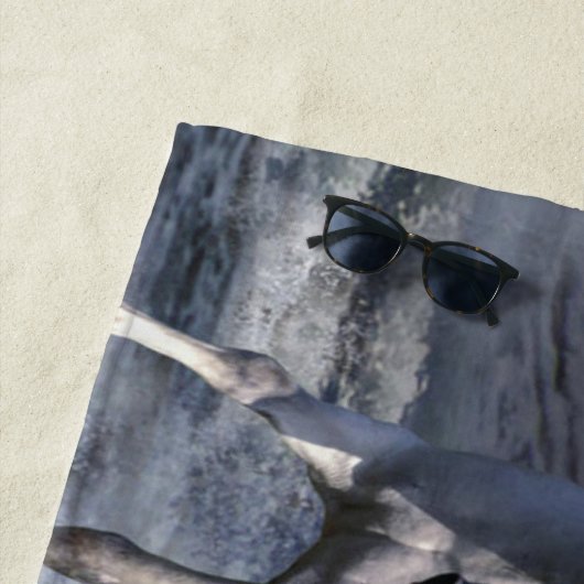 Paarden die lopen met kussens strandlaken (In situ)