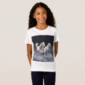 Paarden die lopen met kussens t-shirt (Voorkant volledig)