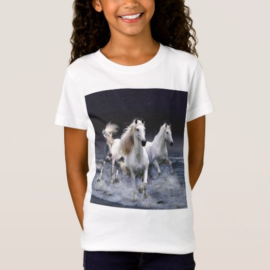 Paarden die lopen met kussens t-shirt (Voorkant)
