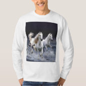 Paarden die lopen met kussens t-shirt (Voorkant)