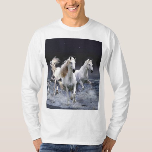 Paarden die lopen met kussens t-shirt (Voorkant)