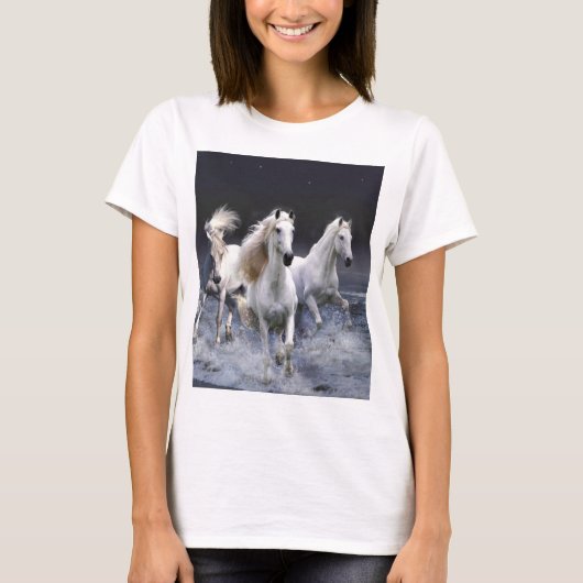 Paarden die lopen met kussens t-shirt (Voorkant)