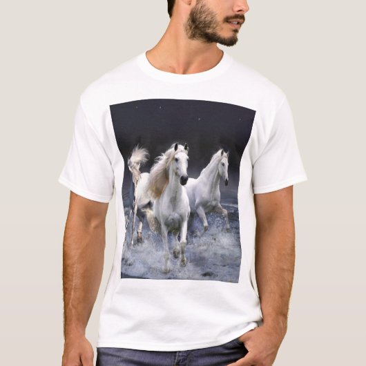 Paarden die lopen met kussens t-shirt (Voorkant)