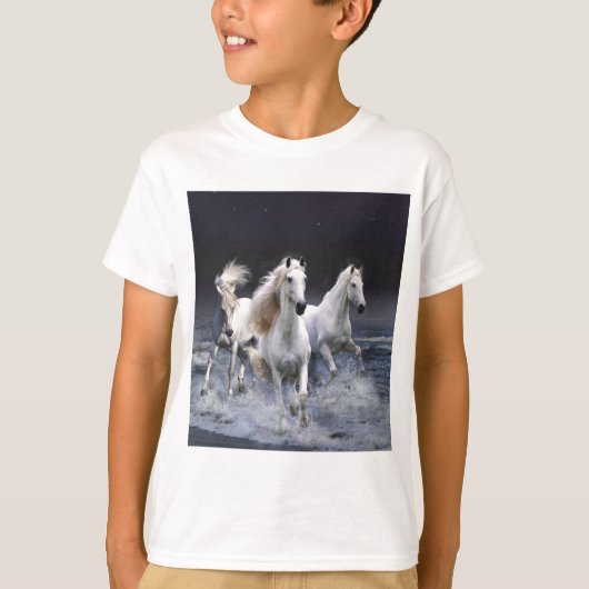 Paarden die lopen met kussens t-shirt (Voorkant)
