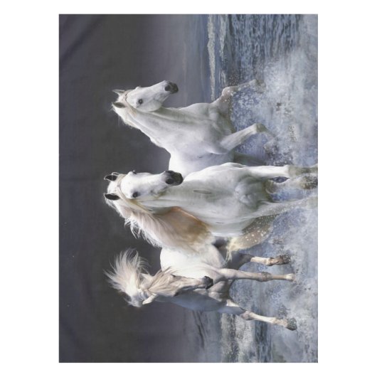 Paarden die lopen met kussens tafelkleed (Voorkant)